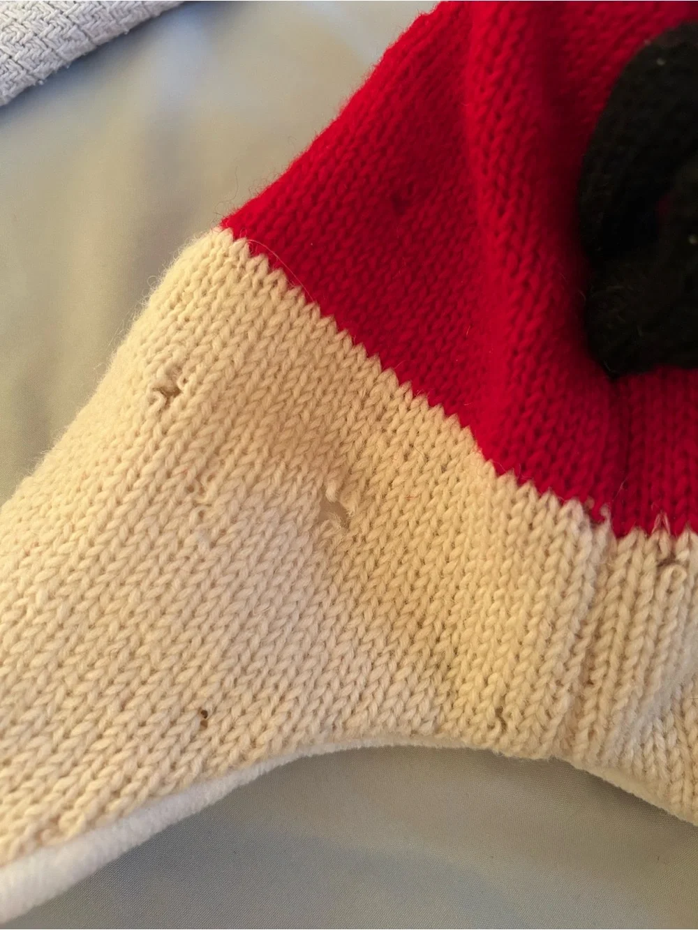Red & Cream Angry Birds Kids Knit Winter Hat Wool